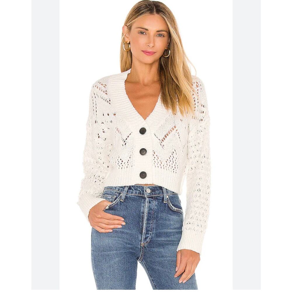 Free People Chloe Cardi / Evening Cream sz small - Picture 6 of 10